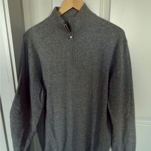 Quince Charcoal Zip-Up Men's Sweater